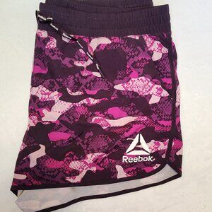Womens Reebok Purple Camo Running Shorts Size XL Athletic Workout Gym Curvy Girl